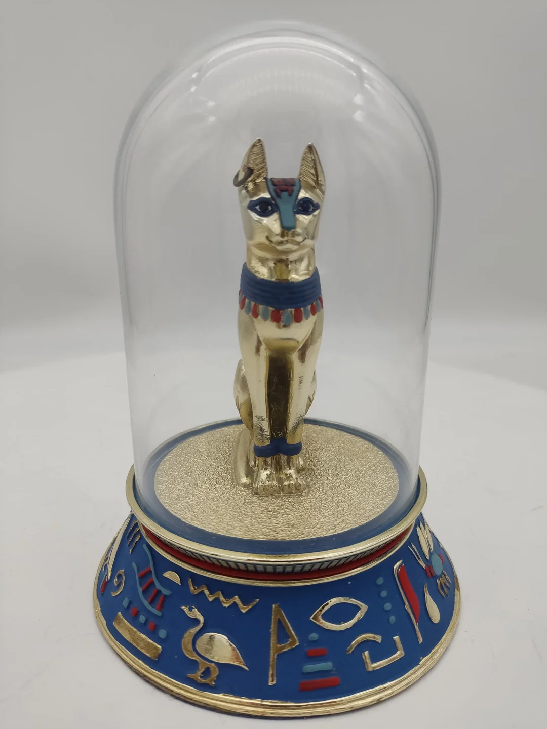 'The sacred  bast cat' Porzellan mit Glaskuppel & Zertifikat von Franklin Mint | Ägyptischer Schatz - Bild 4