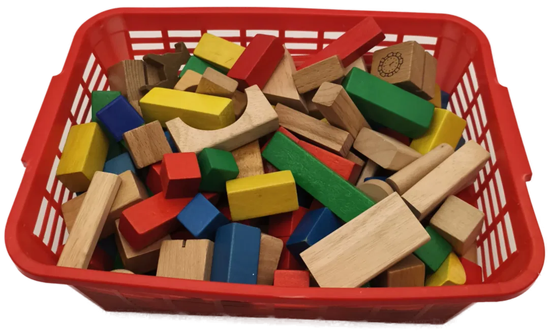 Bauklötze Holz, 3 kg Bausteine, Set 1, Spielzeug - Bild 1