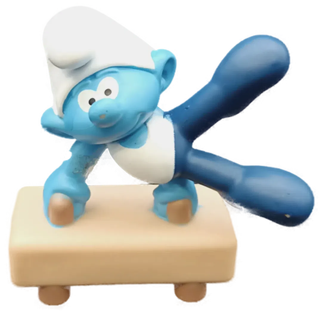 Schleich Peyo Schlümpfe Olympische Spiele - Hefty Schlumpf auf Pauschenpferd - Bild 1