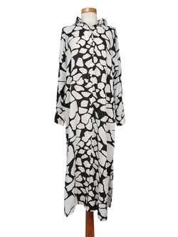 New Line Damen Maxikleid, weiß/schwarz - Gr. L  - Bild 1