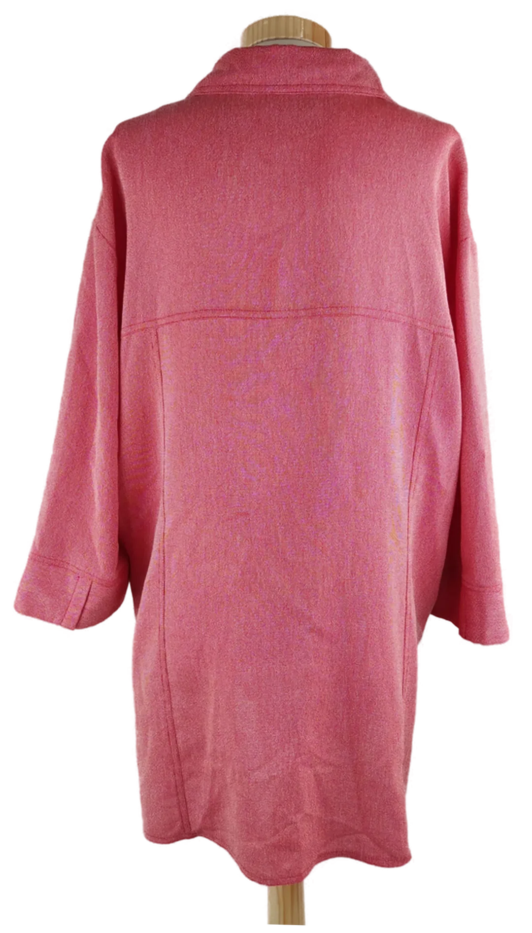 Bluse 'CANDA', dreiviertelarm mit Kragen, rot/beige meliert, Größe 46 – Bild 3
