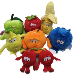 8 Stk. Plüschfiguren, Goodness Gang "Obst", Sammelfiguren