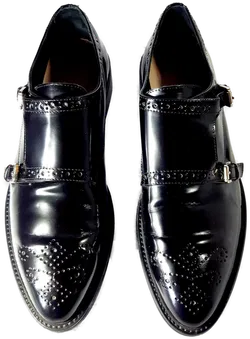 Massimo Dutti Herren Monk Leder Schuhe, schwarz - Gr. 41 - Bild 4