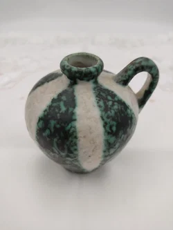 Vintage-Henkelkrug von Ruscha mit ikonischem "Zebra" Dekor, Höhe 7,5cm