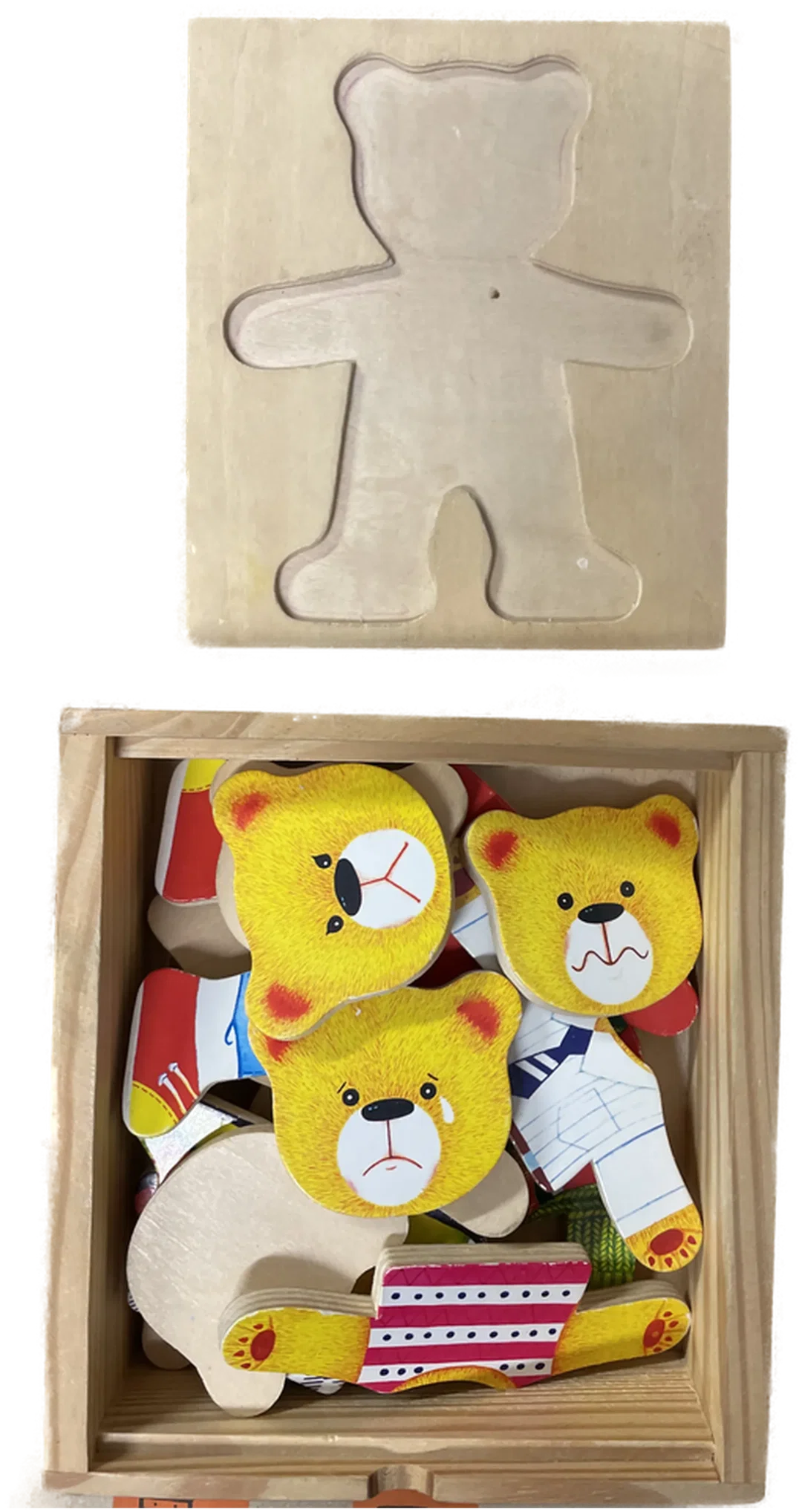 Ankleide Puzzle Bär aus Holz - ab 3 Jahren – Bild 2
