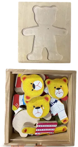 Ankleide Puzzle Bär aus Holz - ab 3 Jahren - Bild 2