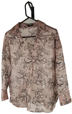 Zara Geblümte Transparente Paillettenbluse | Sommer-Zauber - Bild 5