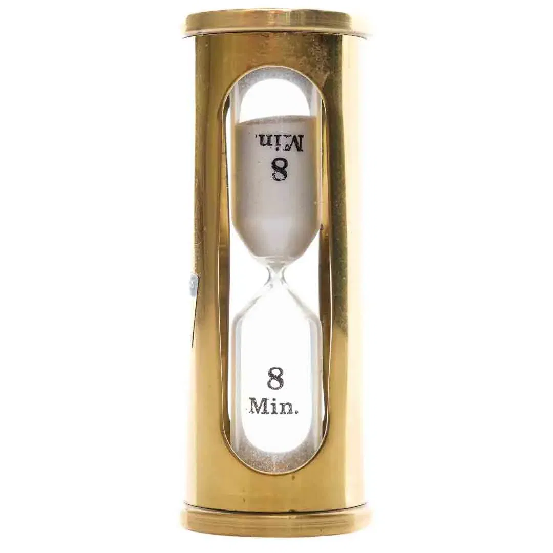 SKS Design Eieruhr – Sanduhr 8 Min – massiv Messing – Vintage Deko - Bild 1