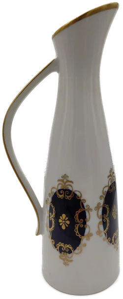 Porzellan Vase Echt Kobalt mit Gold von GDR 1762 | Unikat Henkelvase aus Thüringen  - Bild 3