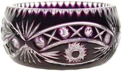 Elegante, handgeschliffene Bleikristall-Schale in Violett - Bild 1
