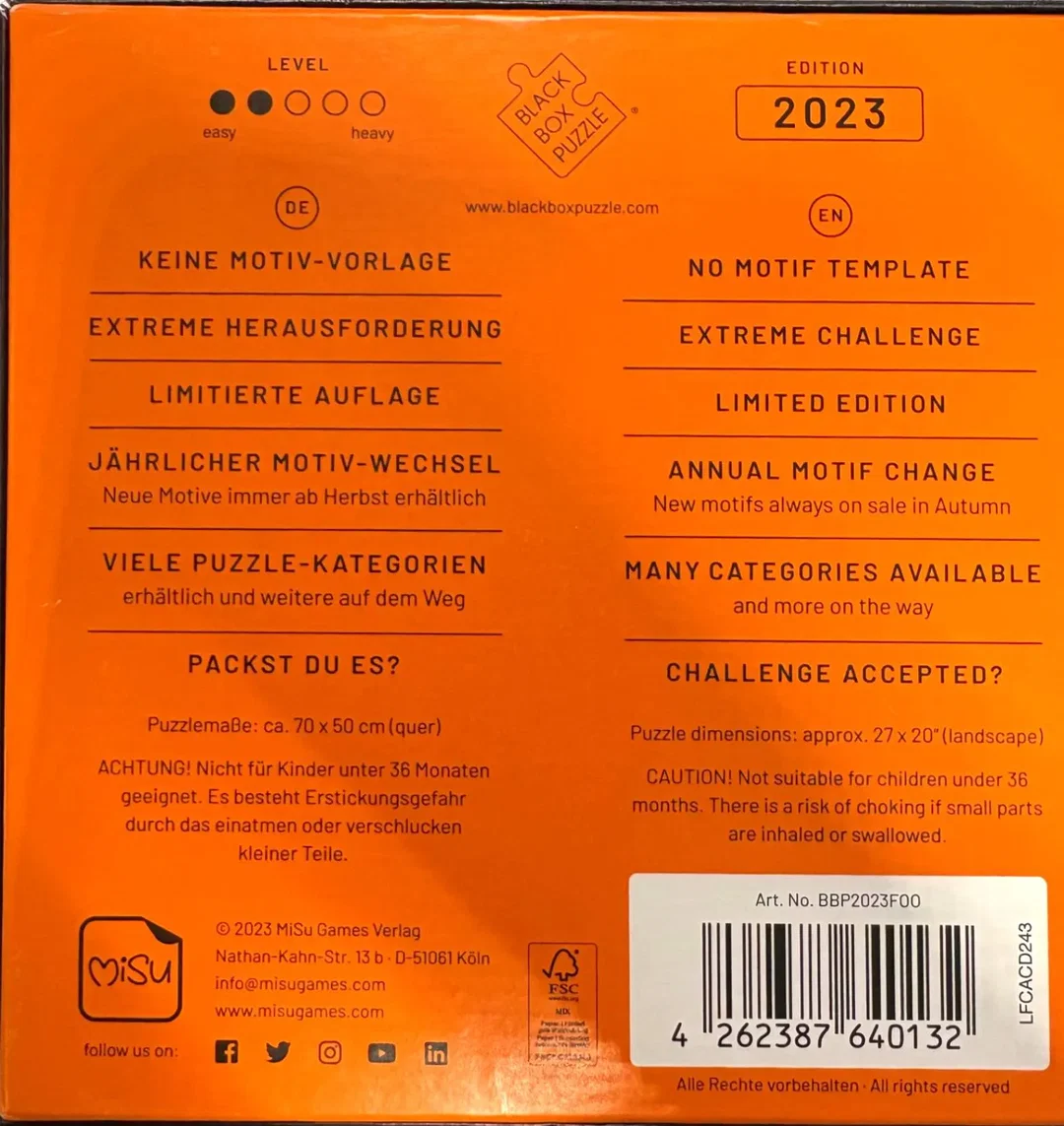 Black Box Puzzle 2023 – 1000 Teile – Extreme Challenge – Limited Edition – FOOD – Bild 3