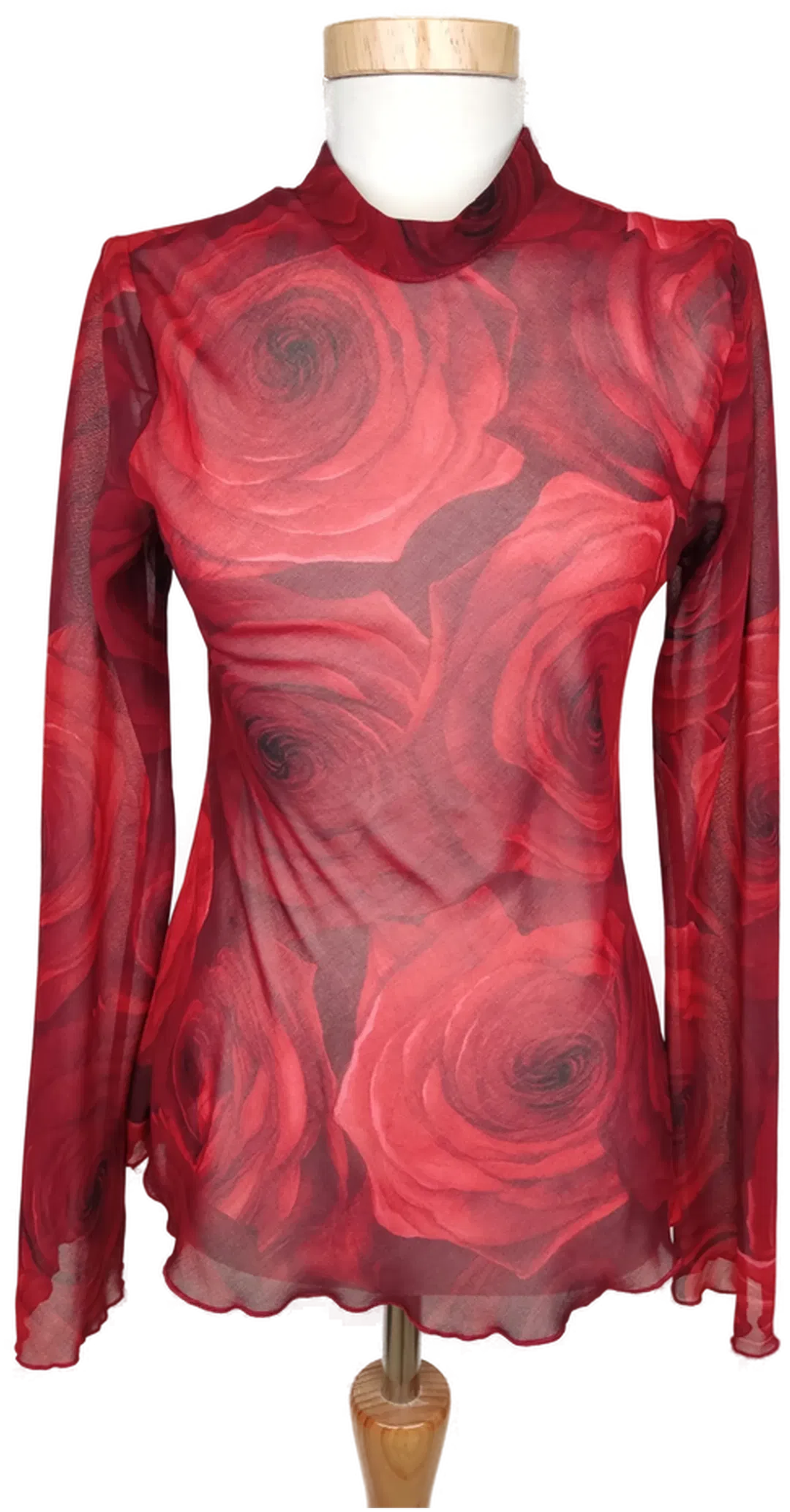 MNG Damen Bluse rot geblümt - XS/34 - Bild 1