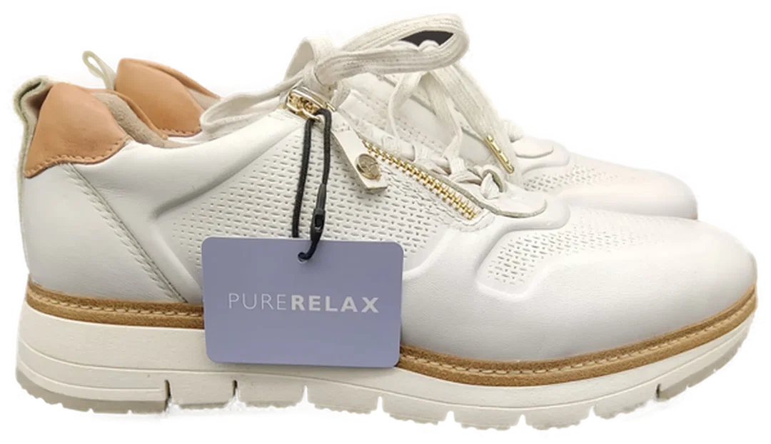 Tamaris Damen Sneakers weiß/braun  Gr.36 – Bild 2