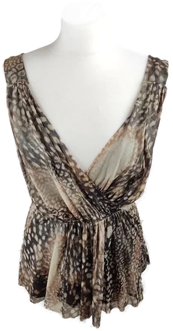 Braunes Kleid in Größe S/36 mit Muster | Zeitloser Stil