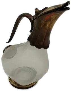 Entenschnabelkaraffe - Glas versilbert (oxidiert) - Bild 3