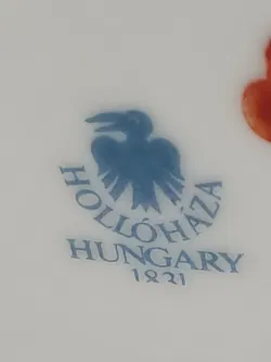 Hollohaza Vintage-Deckelvase mit Blumen und Vogelmotiv - weiß - Bild 8