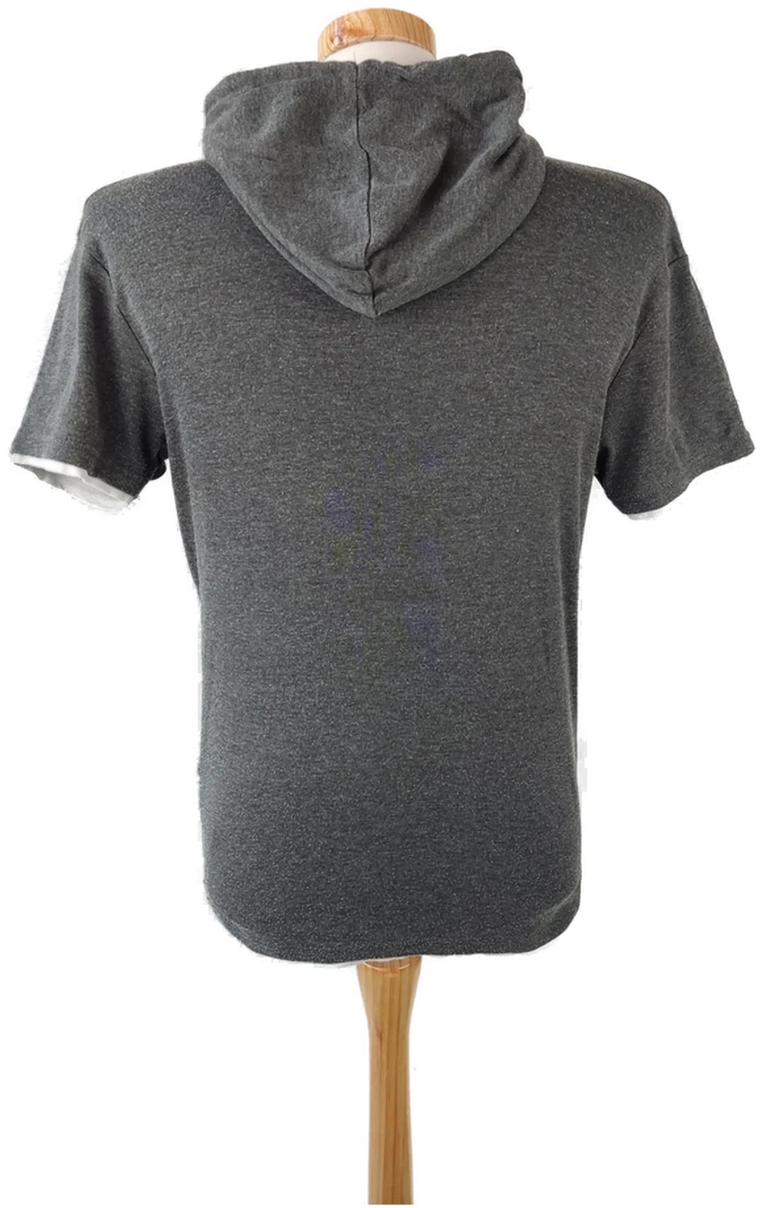 FSBN Herrenshirt  Kurzarm mit Kapuze grau - Gr. M (Slim fit) – Bild 3