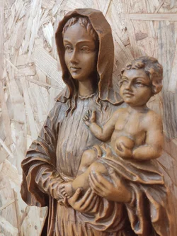 Holz-Wandbild Madonna Mit Kind 40 cm | Handgearbeitet - Bild 4