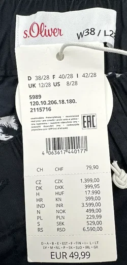 s.Oliver - Herren Hose - Gr. W38 / L28 – Vorschau 3