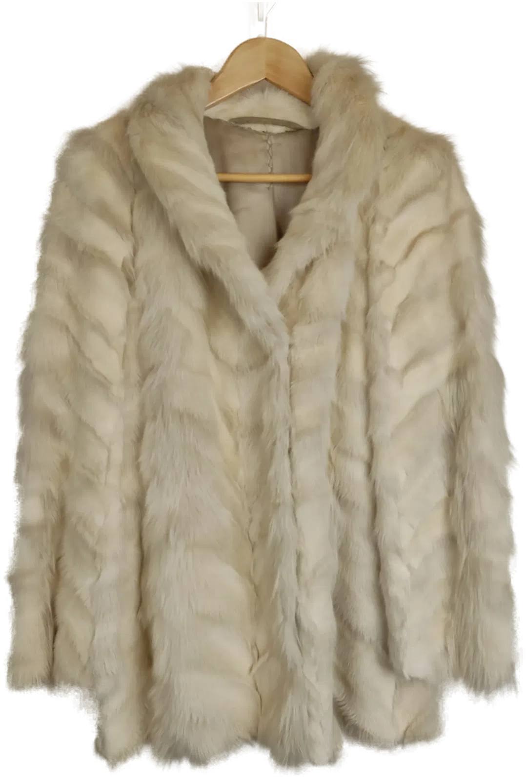 Echte Pelzjacke (Kaninchen) Damen, creme, Vintage - Bild 4