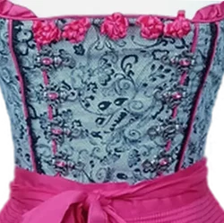 Krüger Madl Dirndl schwarz/weiß/pink Gr. XXS – Vorschau 3