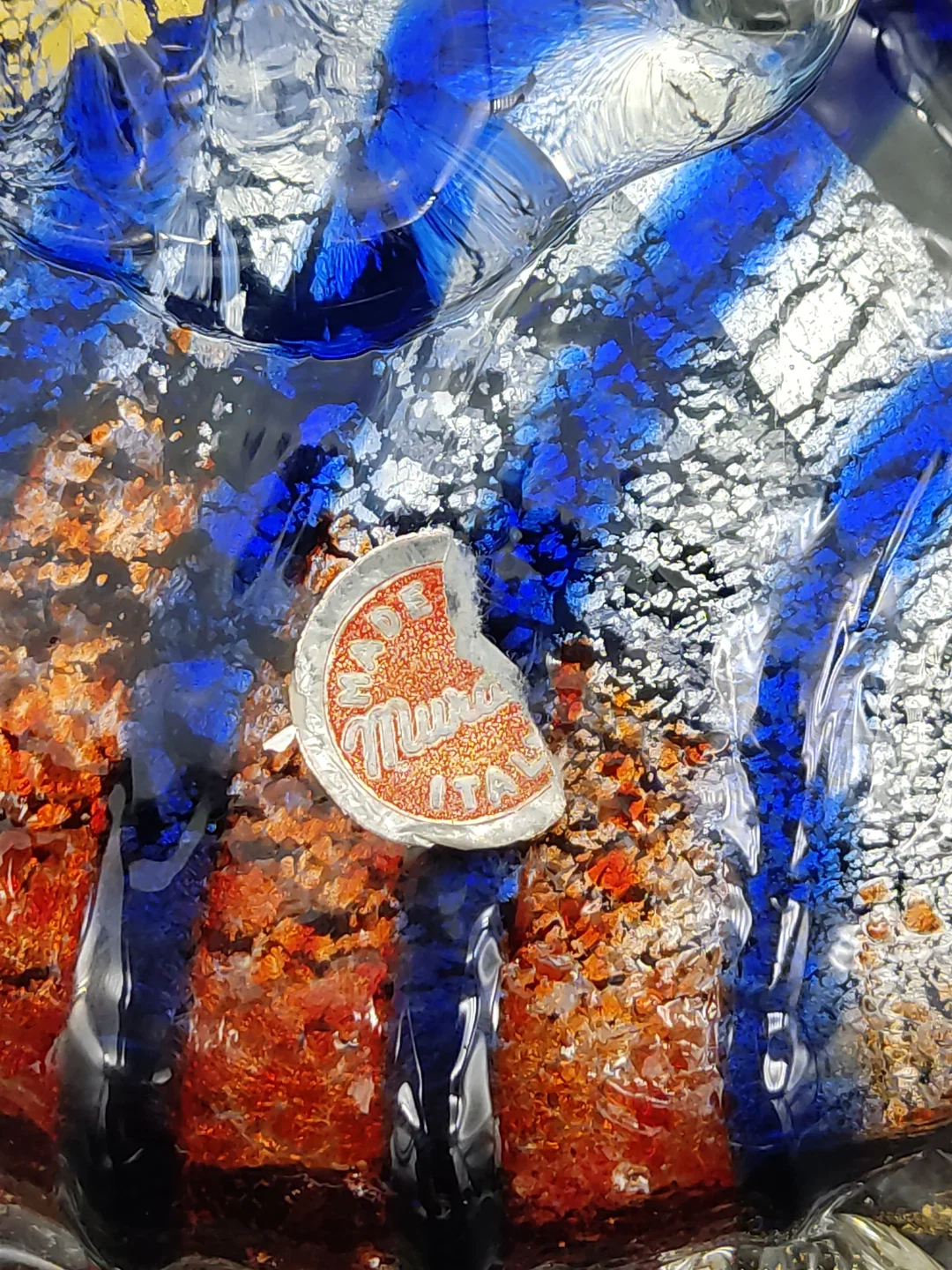 Murano-Glasfigur "Fisch" - Blau/Orange - Italien 1970er-Jahre – Bild 4