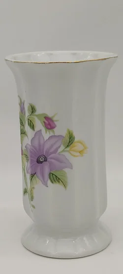 Porzellan - Vase mit Blumendekor - Bild 5