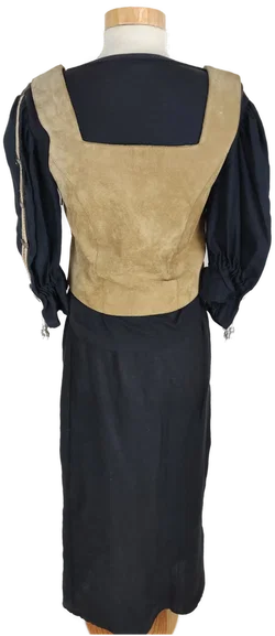 Trachtenkleid 3tlg., schwarz/braun mit Dekor, Größe S – Vorschau 8