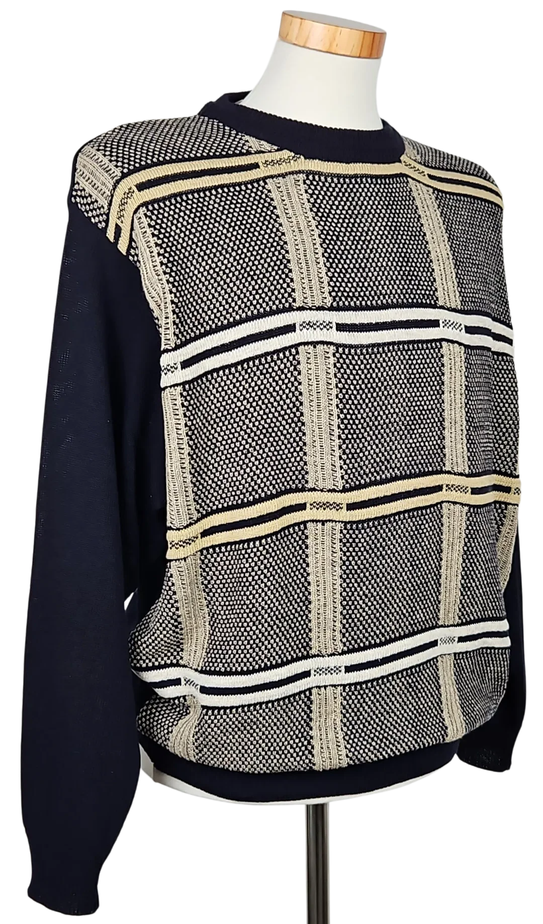 Tramt Exclusiv Vintage Herren Strickpullover, marine - Gr. M  – Bild 2