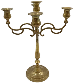 Messing-Kerzenleuchter fünfarmiger Barock-Stil – Vorschau 3