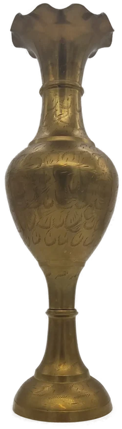 Deko Vintage Vase aus Messing mit Gravur - Bild 5