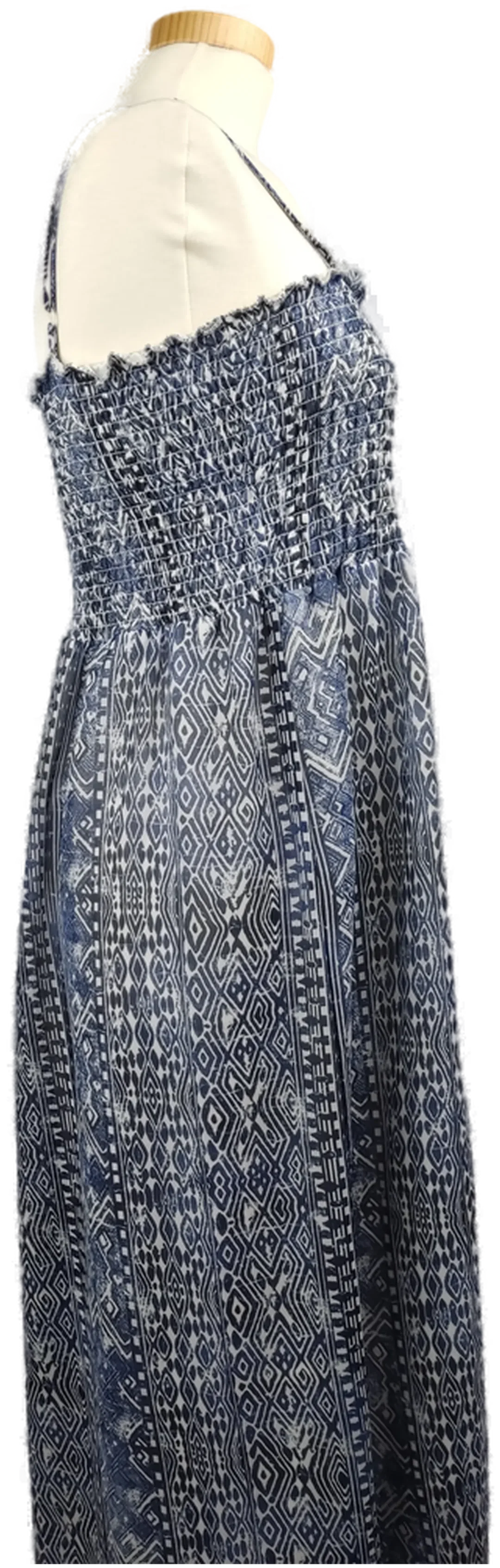 Janina Damen Maxikleid blau gemustert - L/40 – Bild 3