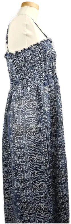 Janina Damen Maxikleid blau gemustert - L/40 - Bild 3