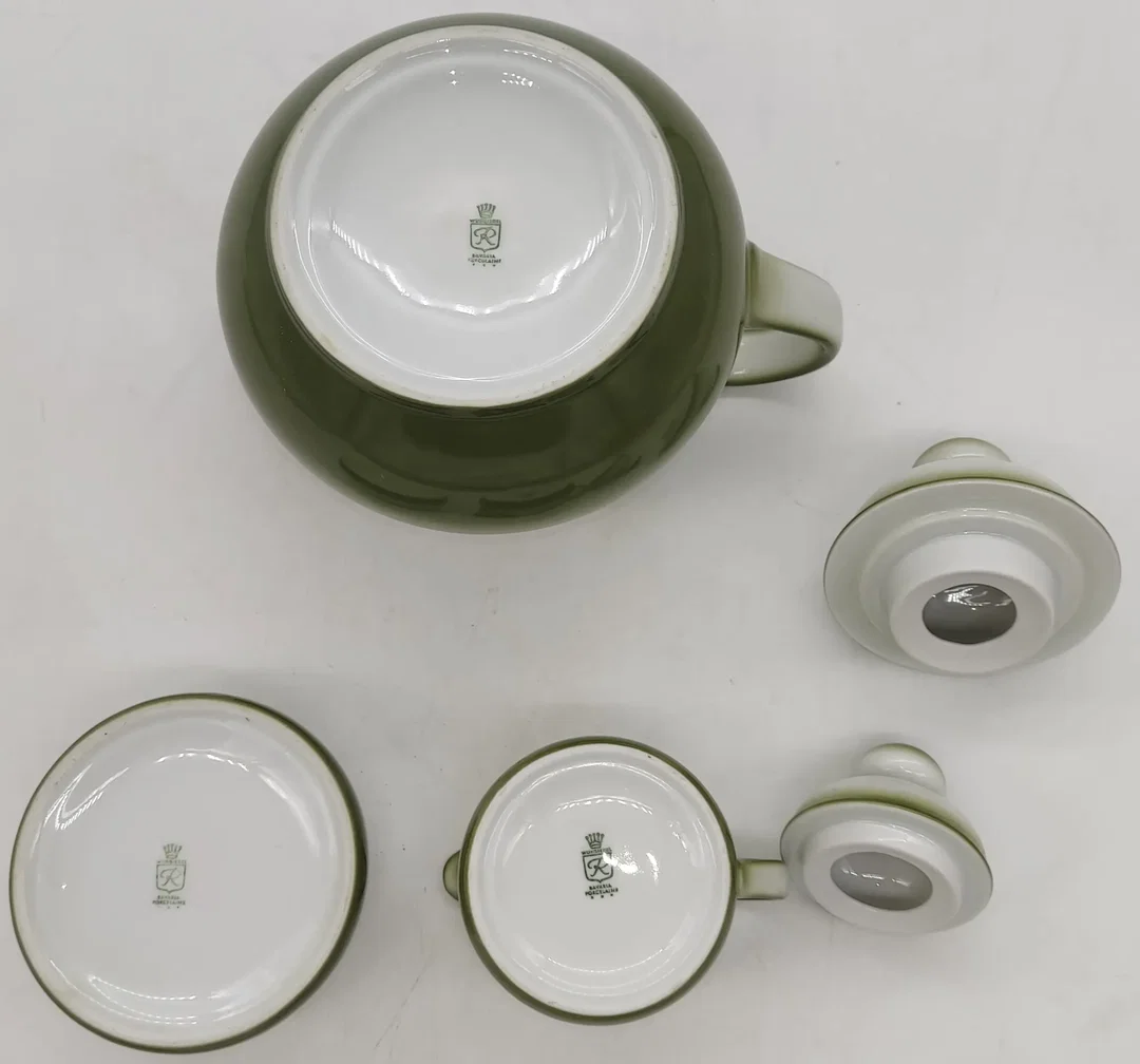 Wunsiedel Bavaria Porzellan Kaffee-Set 3-teilig weiß/grün – Bild 6