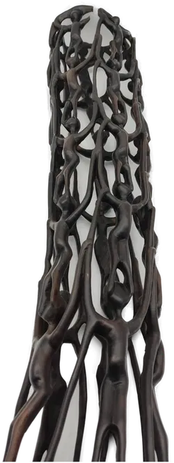  Makonde Lebensbaum Ebenholzfigur schwarz - 94 cm - Bild 3