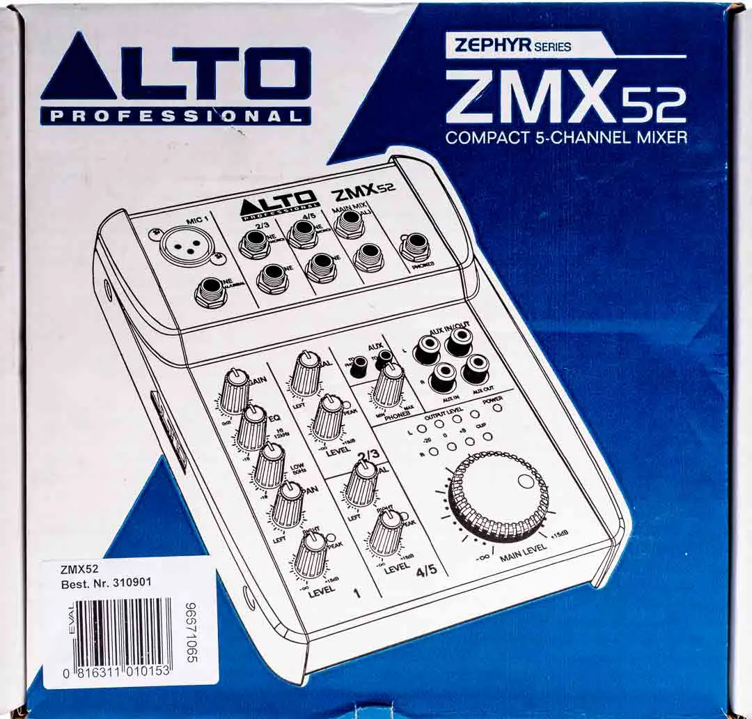 ALTO Professional ZMX 52 Analoges Mischpult / 5-Kanal-Mixer – Bild 5