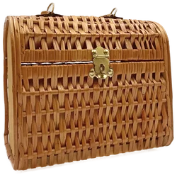 Picknickkorb im Koffer Stiel braun  - Bild 1