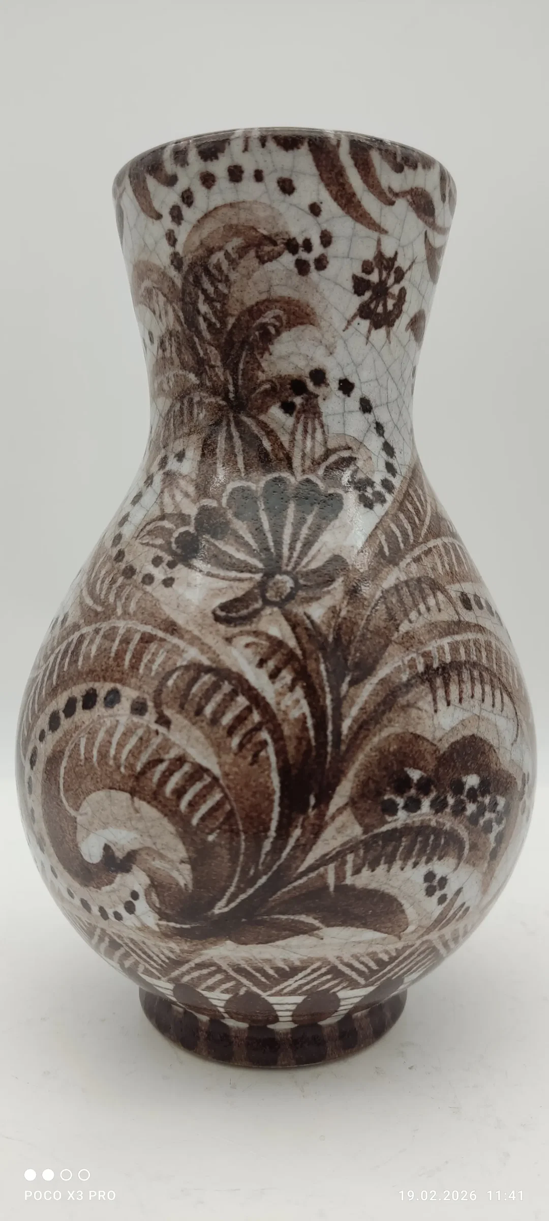 Keramik Vase mit Blumendekor - Bild 1