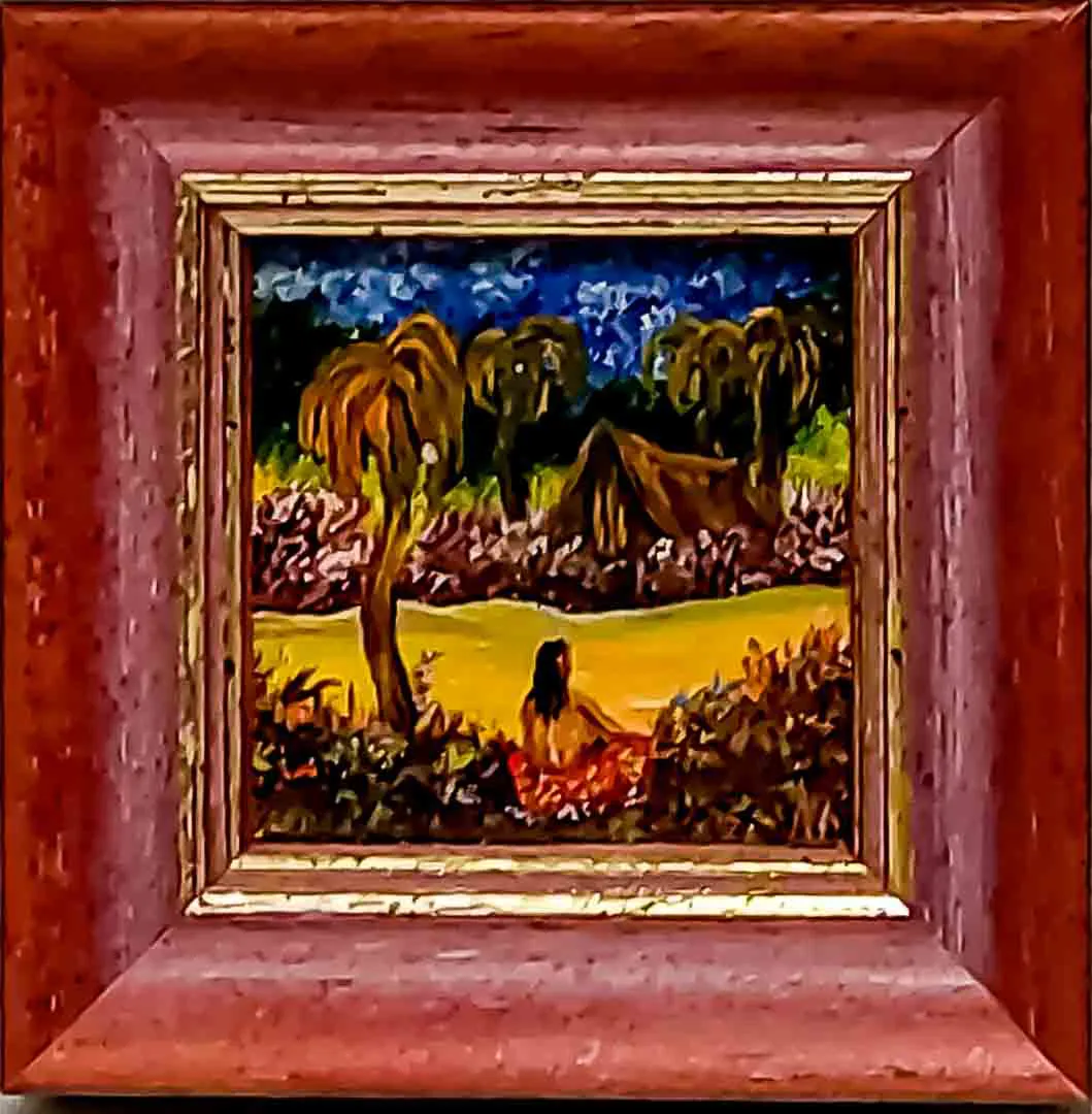 Miniatur-Ölgemälde „Tahiti“ – Original von Günther H. Winterott - Bild 1