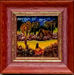 Miniatur-Ölgemälde „Tahiti“ – Original von Günther H. Winterott