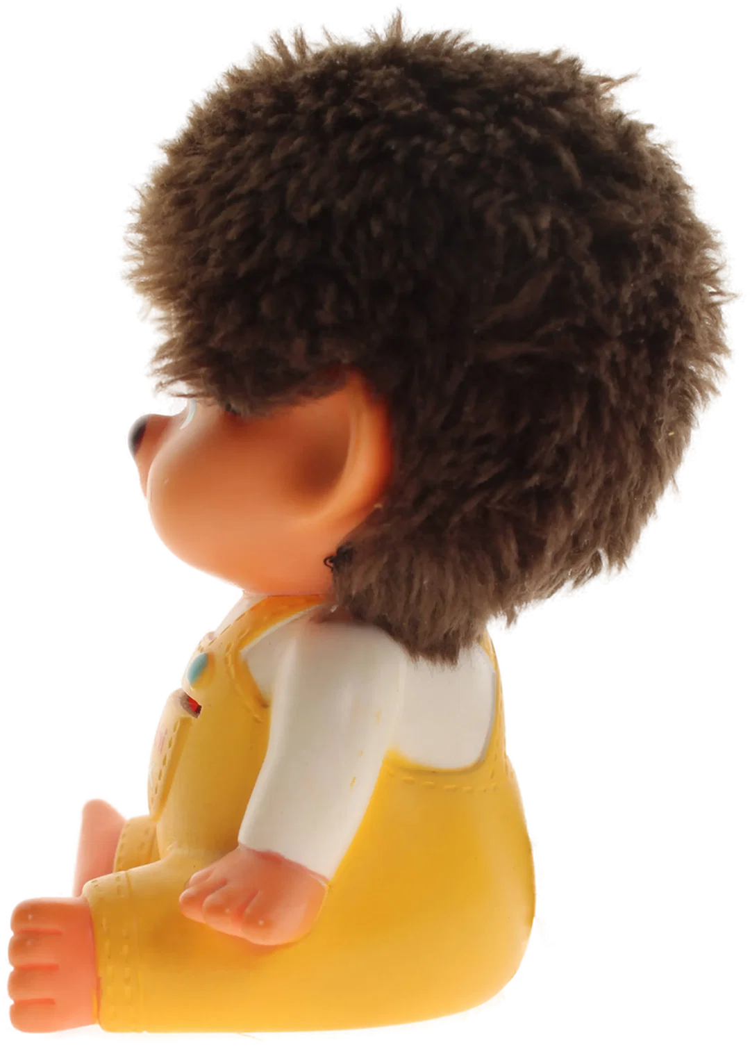 Monchhichi Spardose – ca. 13 cm – gelber Overall – Vintage Sammelfigur „Monchhichi Bank“ – Bild 2