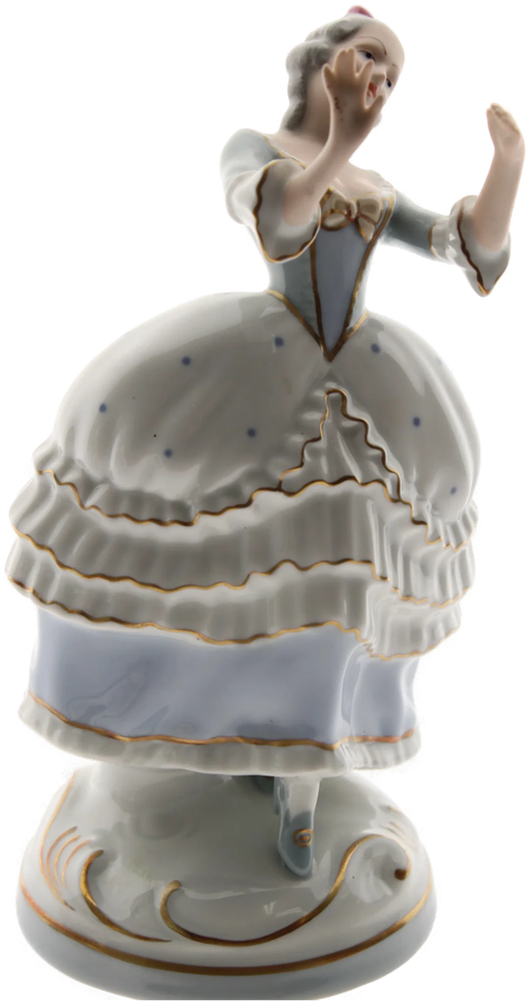 Porzellanfigur – Tänzerin im Rokoko-Stil – Bohemia Royal Dux, ca. 21,5 cm hoch – Bild 2