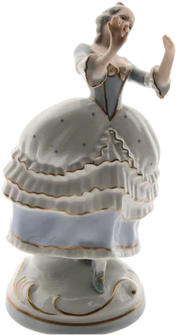 Porzellanfigur – Tänzerin im Rokoko-Stil – Bohemia Royal Dux, ca. 21,5 cm hoch - Bild 2