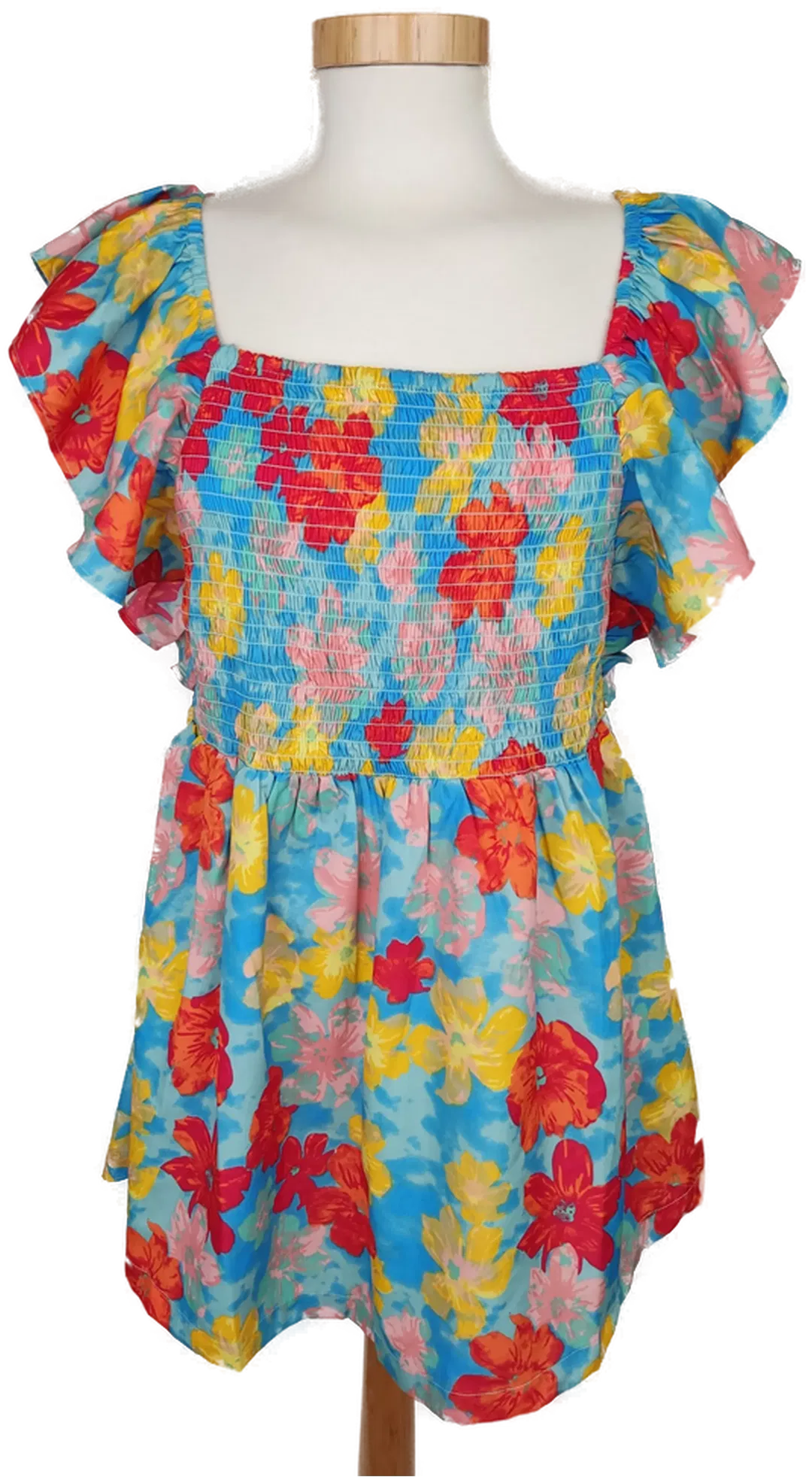 Mamalicious Damen Top blau/gelb/rot geblümt - M/38 - Bild 1