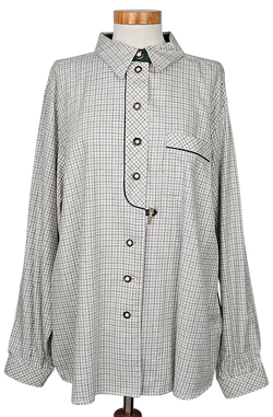Styrian lady Vintage Damen Trachtenbluse, beige/grün - Gr. XL  - Bild 1