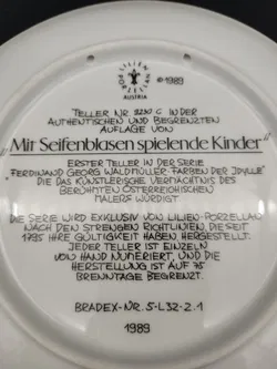 Lilien Porzellan Wandteller: Waldmüller - Bild 4