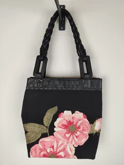 GF FERRE Tote Bag / Shopper, Nylon mit hochwertigen Lederapplikationen und geflochtenen Leder-Trageriemen – Vorschau 2