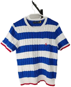 Polo Ralph Lauren Kurzarm Strickpullover Gestreift | Wie Neu Größe M/38 - Bild 6