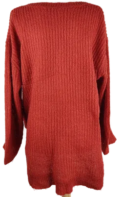 Pullover 'Amisu', langarm mit Rundhalsausschnitt, gestrickt, terracotta, Größe S - Bild 3