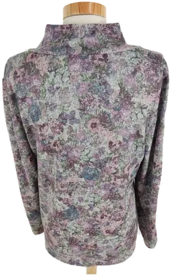 Pullover langarm mit Kragen, lila/violett/grau gemustert, Größe 40 - Bild 4